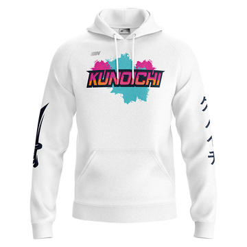 Unisex Kunoichi Text Splat Hoodie - White